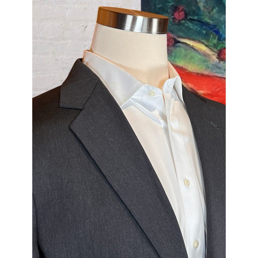 Jos A Bank Signature 42R Solid Charcoal Gray Twill Blazer Sport Coat Suit Jacket - Picture 7 of 15